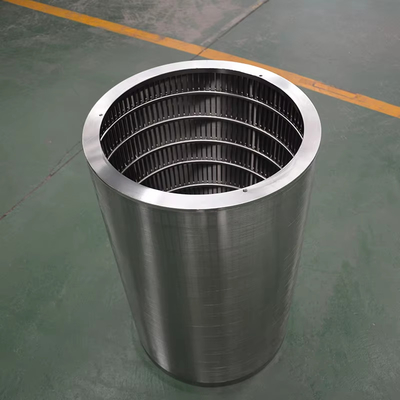 Perlen molen Externe axiale van buiten naar binnen SS304 roestvrij staal flenst 80 Mesh Wedge Wire Basket