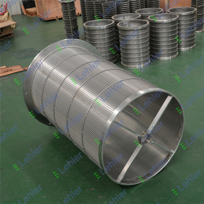 Perlen molen Externe axiale van buiten naar binnen SS304 roestvrij staal flenst 80 Mesh Wedge Wire Basket